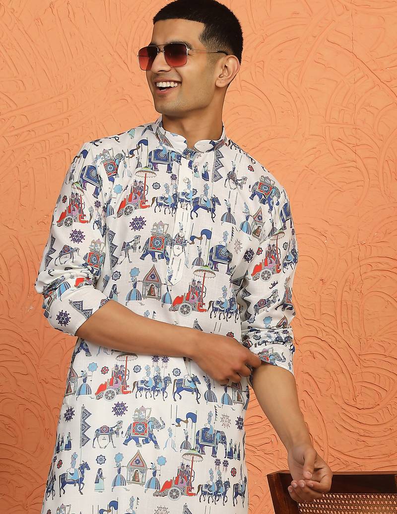 tradition printed cotton long kurta