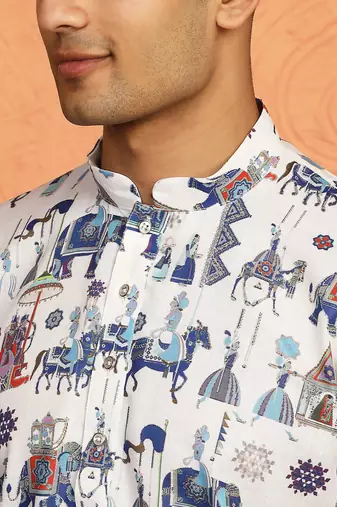 tradition printed cotton long kurta