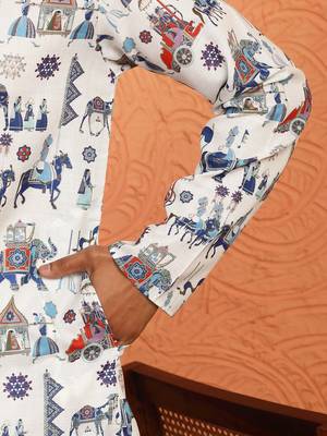 tradition printed cotton long kurta 5