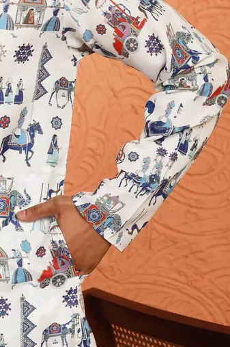 tradition printed cotton long kurta