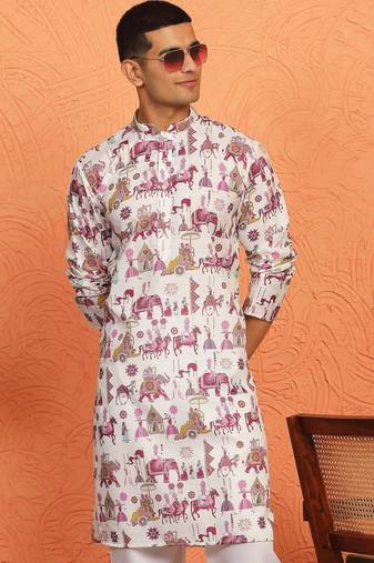 tradition printed cotton long kurta