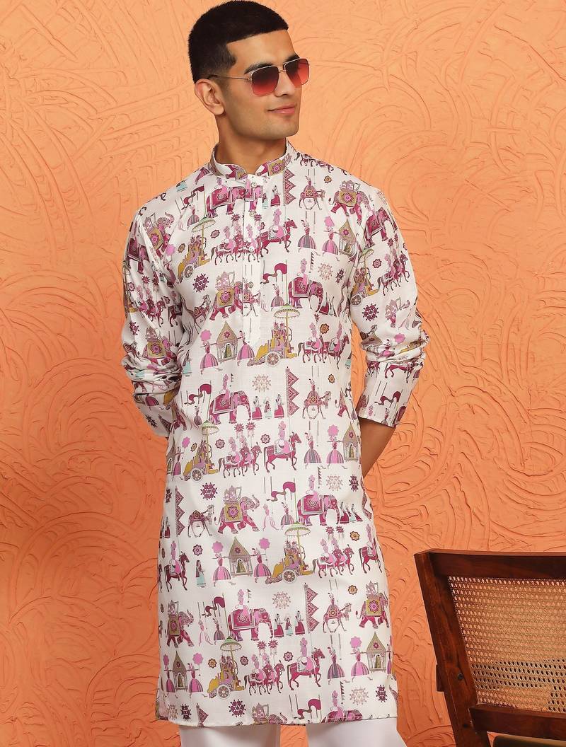 tradition printed cotton long kurta