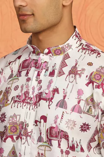 tradition printed cotton long kurta