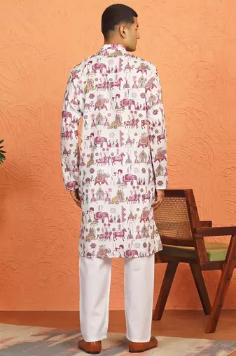 tradition printed cotton long kurta