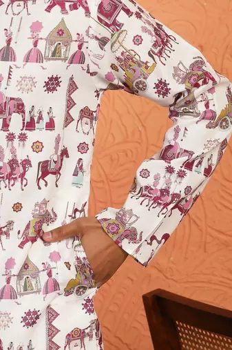 tradition printed cotton long kurta