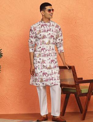 tradition printed cotton long kurta 5