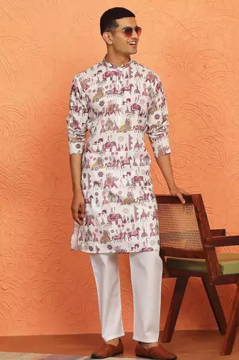 tradition printed cotton long kurta