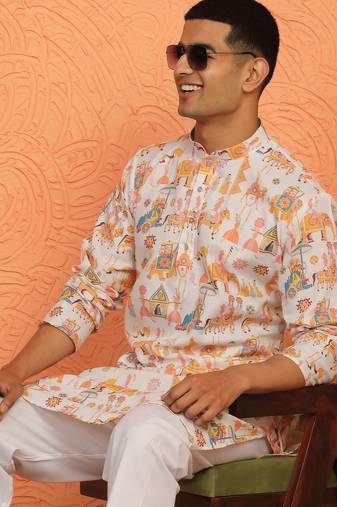 tradition printed cotton long kurta