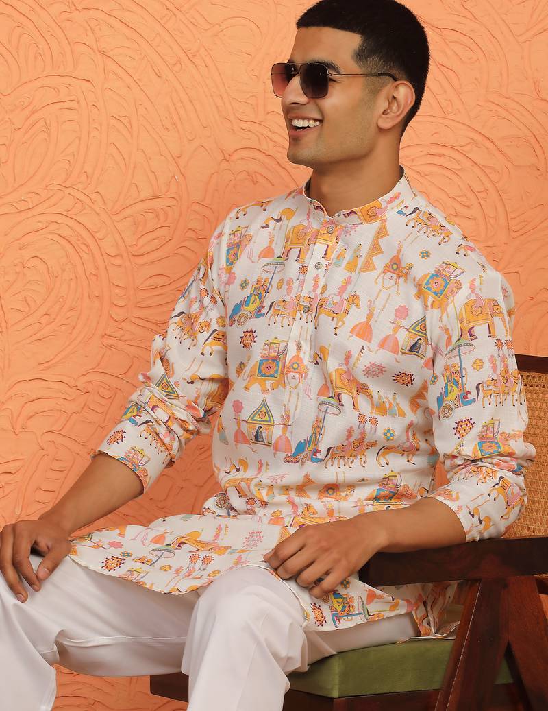 tradition printed cotton long kurta