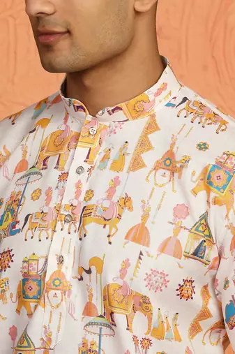 tradition printed cotton long kurta