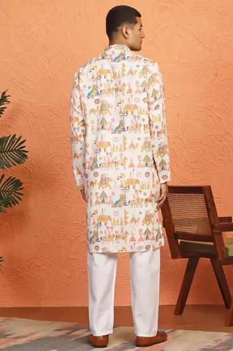 tradition printed cotton long kurta