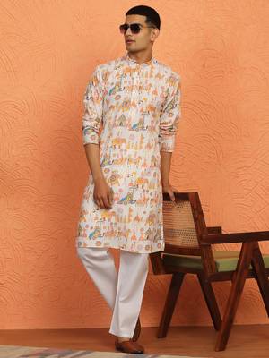 tradition printed cotton long kurta 4
