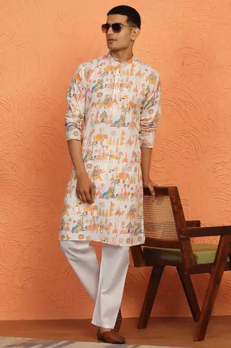 tradition printed cotton long kurta