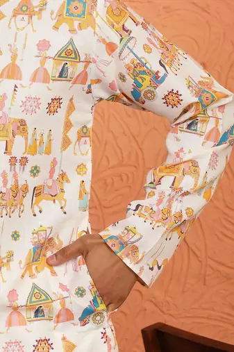 tradition printed cotton long kurta