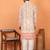 cotton blend floral printed chikankari beige kurta