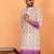cotton blend floral printed chikankari purple kurta