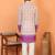 cotton blend floral printed chikankari purple kurta