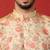 silk floral printed beige kurta