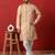 silk floral printed beige kurta