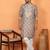 silk jacquard embroidered woven design beige kurta