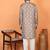 silk jacquard embroidered woven design beige kurta