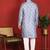 silk jacquard embroidered woven design blue kurta