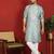 silk jacquard embroidered woven design green kurta