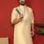 silk jacquard embroidered floral design beige kurta