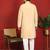 silk jacquard embroidered floral design beige kurta