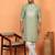 silk jacquard embroidered floral design green kurta