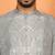 silk jacquard embroidered floral design grey kurta