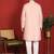 silk jacquard embroidered floral design pink kurta