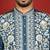cotton silk blue embroidered floral design kurta