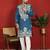cotton silk blue embroidered floral design kurta