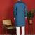 cotton silk blue embroidered floral design kurta