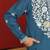 cotton silk blue embroidered floral design kurta