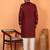 cotton silk maroon embroidered floral design kurta