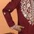cotton silk maroon embroidered floral design kurta