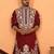 cotton silk maroon embroidered floral design kurta