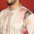 cotton silk floral printed anchor neck work beige kurta