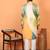 cotton silk floral printed anchor neck work green kurta