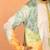 cotton silk floral printed anchor neck work green kurta