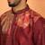 cotton silk floral printed anchor neck work maroon kurta