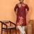 cotton silk floral printed anchor neck work maroon kurta