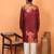 cotton silk floral printed anchor neck work maroon kurta