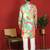 cotton silk floral printed anchor neck work multicolor kurta