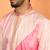 cotton silk floral printed anchor neck work pink kurta