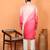 cotton silk floral printed anchor neck work pink kurta