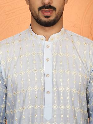 cotton silk ombre embroidered blue kurta 2