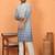cotton silk ombre embroidered blue kurta